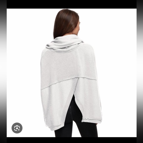 Free People Huntington Fleece Pullover in Heather Grey oversized Small - Picture 5 of 12